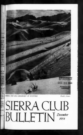 Sierra Club Bulletin 1954 Vol 39 No 10 December cover